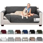Sofa Shield® Couch Slip Covers for Dogs, Reversible Furniture Protector with Strap, Stain and Tear Resistant Cushion Cover, 70 inch Seat, Machine Washable Slipcover Dog Pets Cats, Charcoal