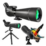 Gosky Newest Upgrade HD Spotting Scope 20-60x 80mm for Target Shooting Hunting Bird Watching Wildlife Scenery-with Tripod and smartphone adapter - 100% Waterproof Shockproof IP67