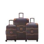 DELSEY PARIS Chatelet Hardside Luggage with Spinner Wheels, Chocolate Brown, 3 Piece Set 19/24/28, Chatelet Hardside Luggage with Spinner Wheels