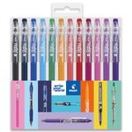 Pilot FriXion Ball Stick 07-0.7mm Nib Tip - Erasable Gel Ink Pens - In Wallet Packaging (Assorted Wallet of 12)