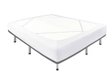 Biscaynebay Decorative Box Spring Cover Queen Size, White Luxurious Jersey Knitting Stretchy Wrap Around 4 Sides Bed Skirt for Home/Hotels, Easy Fit Wrinkle & Fade Free Machine Washable