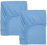 Ikea Cotton Fitted Sheet For Cot, Light Blue, 60X120 Cm (24X47"), Solid