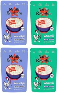 Noodle Revolution - Keto Noodles (Just 1G Carbs), Made From Egg Whites, 10G Protein, Taste & Texture Just Like Real Noodles, Ready To Eat, Keto Certified, Certified Paleo (Ramen & Vermicelli, Two)