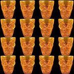 saijer Skull Shot Glasses, Halloween Shot Glasses 55ml Skull Glass Set Skull Glasses Drinking Vodka Glass Tequila Glasses Skull Shape Wine Glasses Skull Whiskey Glass Drinking Cup for Wine 16 Pieces