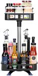 BELLE VOUS 2-Tier Rotating Spice Rack Organiser - Metal Carousel/Lazy Susan for Kitchen Storage - Revolving and Spinning
