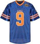 Bobby Boucher #9 The Waterboy Adam Sandler Movie Mud Dogs Bourbon Bowl Football Jersey (Blue, Medium)