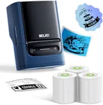 Nelko Label Maker Machine with Tape, PM220 Bluethooth Label Printer, 2 Inch Portable Thermal Printer for Small Business, Logo, Clothing, Sticker Printer for Phones & PC, with 3 Labels, Deep Blue