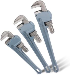 Tempest 3 Piece Pipe Wrench Set - 10", 14", 18" Professional Plumbing Tool Kit with Carbon Steel Jaw & Ductile Cast Iron Handle, Anti-Slip Teeth for Industrial, Automotive, and Home Repair