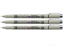 Sakura Pigma Micron - Pigment Fineliners - XSDK005-0.05mm - Black [Pack of 3]