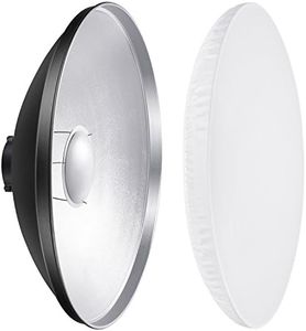 NEEWER 16"/41cm Aluminum Standard Reflector Beauty Dish with White Diffuser Sock for Bowens Mount Studio Strobe Flash Light, NEEWER Vision 4 ML300 S101-300W S101-400W etc