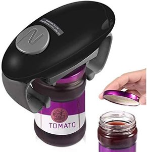 Electric Jar Opener, Restaurant Automatic Jar Opener for Seniors with Arthritis, Weak Hands, Bottle Opener for Arthritic Hands(Black)