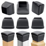 RCHYFEED 24 PCS Chair Leg Caps Sliders for Carpet, 2" Chair Leg Floor Protectors Sliders for Carpet, Silicone Furniture Leg Caps Cups Gliders, Smoothly Slide No Scratches 1.37-1.77'' Black Square