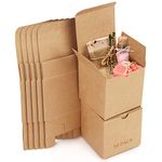 Belle Vous Brown Kraft Gift Boxes (50 Pack) - Box Measures 7.5 x 7.5 x 7.5cm (3 x 3 x 3 inches) - Easy Assemble Square Presentation Favour Present Box - Parties, Birthdays, Weddings, Holidays