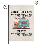 Love To Camp RV Outside Flag What Happens At The Trailer Adventure Flag Camper Life Flag Hanging Canvas Decor Gift (Stays At The Trailer)