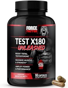 FORCE FACTOR Test X180 Unleashed Testosterone Booster for Men to Build Muscle, Increase Strength, and Improve Performance, Testosterone Supplement for Men’s Health, 90 Capsules