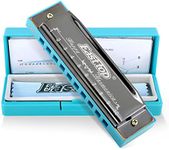 East top Blues Harmonica, Diatonic 10 Holes C Key Happy Harmonica Mouth Organ for Beginner,Kids,Children,Students,Gift,with Carrying Plastic Case,Clean Cloth and Manual