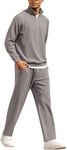 COOFANDY Men's Tracksuit 2 Piece Relaxed Fit Half-zip Sweatsuits Athletic Running Jogging Suit Sets