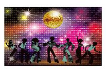 Allenjoy 7x5ft Vintage 80s 90s Disco Night Party Backdrop Neon Dancers Shiny Adults Birthday Background Decorations Photo Studio Booth Photography Props