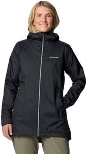 Columbia Womens Switchback II Lined Long Rain Jacket, Black, Medium