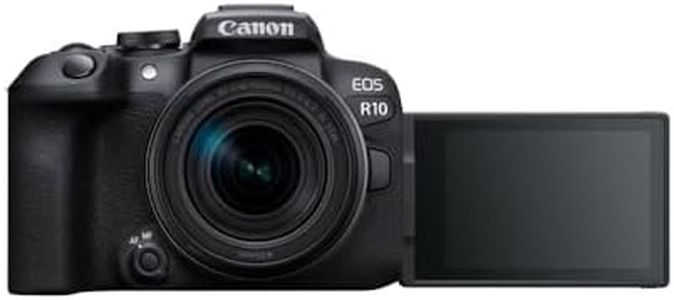 Canon EOS R10 APS-C mirrorless nera + 18-150mm IS STM (24,2 Mp, - fino a 23 fps, DIGIC X, video 4K UHD fino 60p, Dual Pixel CMOS Auto Focus II, Display touchscreen orientabile da 7,5 cm, Wi-Fi, BT)