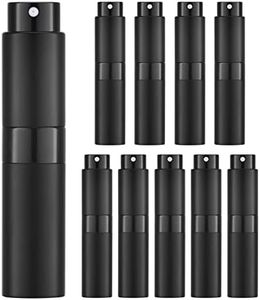 Tekson 10PCS 8ML Perfume Atomizer Travel, Refillable Cologne Containers, Dispenser Spray Empty Bottle for Mini Sprayer Size (black)