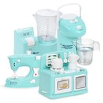 Amazon Brand - Jam & Honey Kids Pretend Play Kitchen Appliance Set – Mini Mixer ,Mini Water Dispenser, Kitchen Mini Oven , Sewing Machine , Family Essential Jumbo Toy Set for Boys & Girls