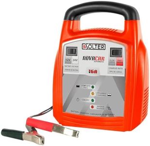 Solter - Cargador de Batería NOVACAR 10A para Baterías de Plomo-Ácido de 12V y 24V con Diseño Compacto, Curva de Carga Wow, y Detección de Polaridad Automática
