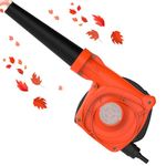 Gigawatts 700W Electric Leaf Blower Air Dust Cleaner 16000 RPM Suction 510GMS Airfoil Dirt Extraction 210km/h Airflow with Unbreakable Body & Glossy Finish for Home & Office Use (Orange/Black, 1Pc)