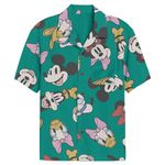 Disney Men's Mickey and Friends Button Down Shirt, Multi-Color, Large