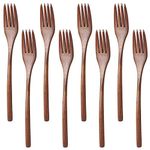 8 Pack Wooden Forks, findTop 9 Inch Long Handle Reusable Japanese Style Handmade Kitchen Utensil Wood Forks for Pasta, Fruit, Salad, Noodles