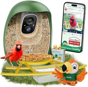 HIXX Smart Bird Feeder with Camera, Lifetime Free AI Bird Recognition, Solar-Powered Video Birds Feeder for Outdoors with HD Camera, Includes Shoulder Stand Magnetic Toy
