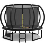 Flamaker Garden Trampoline for Children, 7.5ft/10ft/12ft/14ft Trampoline Outdoor Safety net and Padded Poles for Children Indoor Outdoor Fitness,Maximum up to 150 kg