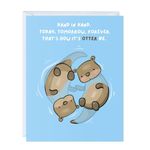 Funny Wedding Card, Engagement Bridesmaid Bachelorette Cards for Bride/Groom, Bridal Wedding Shower, For Him/Her, Couple, Congratulations Greeting Cards (Hand in hand. Today, tomorrow, forever. This is how it’s otter be.)