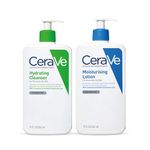 CeraVe Face & Body Routine for Dry Skin, Hydrating Cleanser & Moisturising Lotion 562ml x2