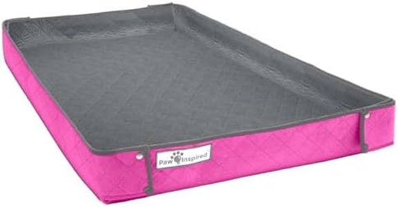 Paw Inspired Critter Box Washable Cage Liner, Reversible Fleece Bedding with Raised Sides for Guinea Pigs and Other Small Animals (C&C 2x4 (14" Grids), Gray/Pink)