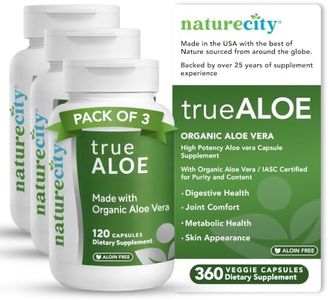 NatureCity TrueAloe Organic Aloe Vera - Digestive Support, 360 Capsules