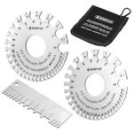 Spurtar 3pcs Wire Gauge Measuring Tool Dual-Sided 2pcs Round and 1pc Sheet Metal Thickness Gauge for Measuring Wire Sheet Metal Welding Material