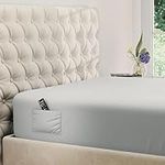 DREAMCARE Fitted Sheet Queen - Deep Pocket up to 15in - Queen Bed Sheet - Hotel Luxury Queen Bedding - Ultra Soft Brushed Microfiber - Shrink & Fade Resistant - (Queen, Light Gray)