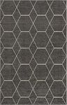 Unique Loom Trellis Frieze Collection Area Rug - Geometric (5' 1" x 8', Dark Gray/ Ivory)