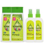 Vosene Head lice shampoo for kids 4 pack | Lice repellent treatment | 2 Conditioning Defence Spray 150ml | 2 Shampoo 250ml