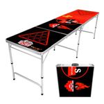 Wanna Party 8 Feet Long Foldable Beer Pong Table Black & Red for Drinking Games,Fun Games for Bachelors Party,Bachelorette Party,Pool Parties,Weddings and Other Occassions