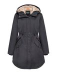 Orolay Women's Hooded Fleece Lined Parka Coat Mid-Length Winter Outdoor Padded Jacket Darkgray S