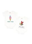 The Cotton Baby 100% Cotton Half Sleeve Newborn Baby Cute Design Print Bodysuits/Onesie - Pack of 2 (Be Mine - I Scream Power, 6-12 months)