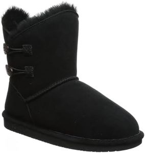 BEARPAW Women's Rosaline Multiple Colors | Women's Fashion Boot | Women's Slip On Boot | Comfortable Winter Boot, Black, 9