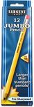 Sargent Art 4 x 3pk Jumbo Pencils, Total 12 Class Pack, Beginner Yellow Pencils, Mega Size, Non-Toxic