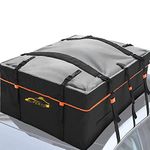 Car Roof Bag, 600D Car Roof Box PVC 19 cubic feet Car Roof Bag Waterproof Foldable Luggage Box with Anti-slip Mat/Lock, 10Reinforced Straps for Any Cars with Roof Rack/Rails/Bars