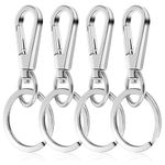 TIESOME 4 PCS Metal Keychain Carabiner Clip Keyring Key Ring Chain Clips Hook Holder Organizer for Car Keys Finder Keychain Clasps Key Chain Key Ring for Men Women