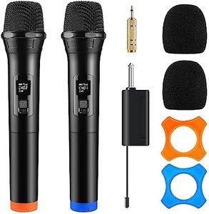 Wireless Microphone FerBuee Dual Professional Cordless Dynamic Mic Handheld Microphone System for Amplifier, PA System, Karaoke, Meeting, Party, Church, DJ, Wedding, 100ft