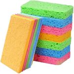 wowled Biodegradable Kitchen Sponges Washing Up, 12 Pack Natural Compostable Cellulose Cleaning Sponges Colourful Sponge for Home Car Daily Use