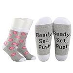 2 Pairs Labor Delivery Maternity Hospital Gift Ready Set Push Socks Baby Be Mine Gift, Ready Set Push, S-M